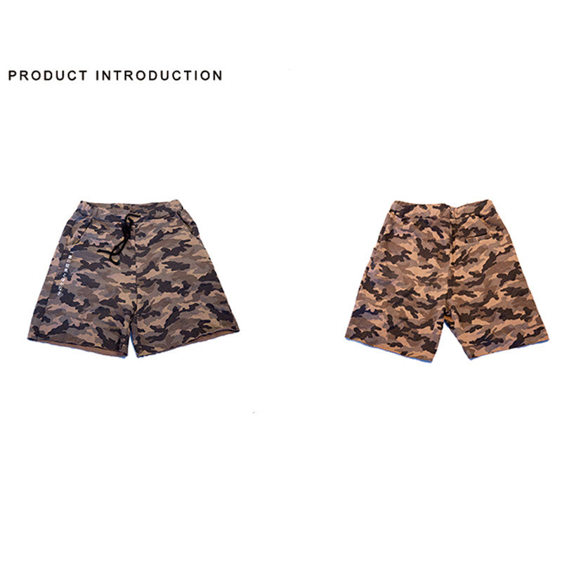 Summer Fashion Man Green Camouflage Loose Cotton Man Short Pants